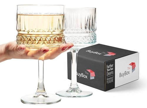 TMET - Calice in vetro extra large, vintage coupé, grandi bicchieri da vino quadrati, cocktail, champagne, margarita, bicchieri da birra