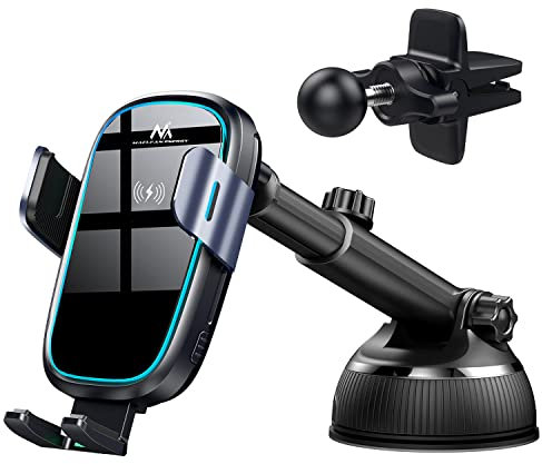 Maclean MCE129 Qi Induktionsladegerät Autohalterung Handyhalterung Autoladegerät Ladegerät für Handys 4,7-6,7 eingebauter Kondensator Drahtloses/induktives Qi-Ladegerät 15W 10W 7.5W