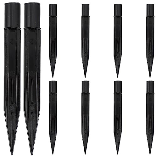 Happyyami 10 Stück Kunststoff-Erdspieße Leichte Erdspieße Solarleuchten Spikes Ersatz-Entleerungsdesign Hof-Zuckerstangenpfähle Für Gartenleuchten Lampen Dekorationen