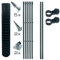 ESTEXO Schweißgitter Gartenzaun Set Komplettset Zaun Gartenzaunset Zaunset Drahtzaun Gitterzaun mit Einschlaghülsen in Anthrazit RAL 7016 (1,5 x 10 m)