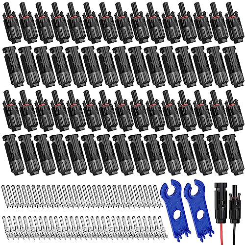 30 Paar Solarstecker: Männlich/Weiblich Solarpanel Stecker Solarpanel Kabelstecker Photovoltaik Steckverbinder IP67 Wasserdicht Solar Verbinder Kabelverbinder mit 2 PCS Schraubenschlüssel