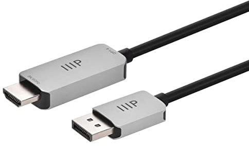 Monoprice DisplayPort 1.4 Cable to 8K HDMI - 8K@60Hz, Up to 32.4Gbps Bandwidth, 32AWG, 3 Feet, Black