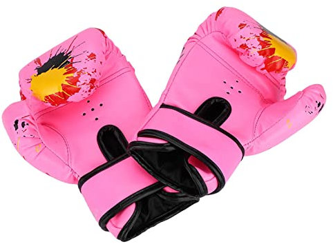 KIMISS Neonate Ragazzi, Guanti Punch Training Kids Fight Bambini Guanti da Boxe (Giallo) (Rosa)