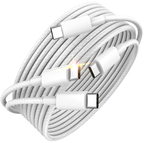 ANMIEL 240W/100W USB C to USB C Cable (2Pack-2M) USB C Charger Cable Fast Charge Compatible with iPhone 15/15Pro/15Plus/15ProMax,MacBook Pro 2020,iPad Pro 2020,iPad Air 4,Samsung Galaxy S23+/S22/S21