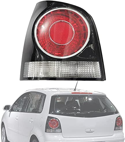 BYBEST Rücklicht Heckleuchte Rückleuchte für Polo 9N 9N3 GTI Hatchback 2005-2010, Auto Heckklappe Rückleuchten Linke Rechte Rücklichter, Red- Left