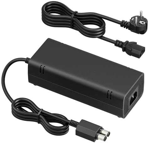 Polerty Cargador Xbox Slim Adaptador de CA para Xbox Slim Cable de alimentación del Cargador de la Consola (100-220 V)