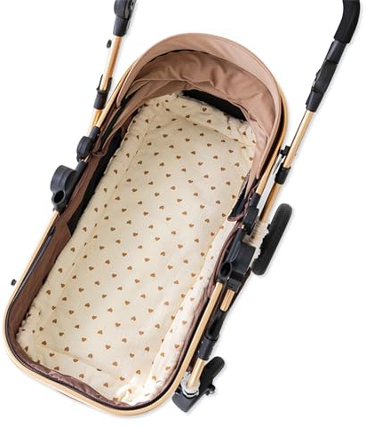 SONARIN Warme Sitzauflage Kinderwagen,Weiche Dicke Kinderwagen Einlage Buggy Auflage Universal Kinderwagenkissen Sitzeinlage Sitzkissen für Kinderwagen Buggy Kindersitz(Herz)