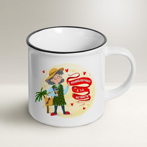 Scratch Lover , Mug Lover – Finalmente Jubilado (FRANCÉS) – Taza de Estilo Vintage, Idea de Regalo con sobre, Tarjeta de felicitación y Bolsa de Organza