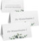 10 Tischkarten personalisiert mit verschiedenen Namen – Eukalyptus Design – Platzkarten Hochzeit, Taufe, Kommunion, Konfirmation, Jugendweihe, Geburtstag – Rückseite mit Wunschtext – Namenskarten Set