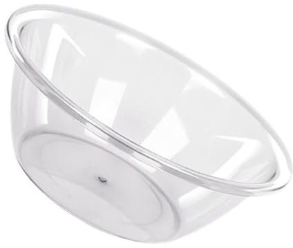 Qcwwy Transparent Plastic Wash Basin Thicken PET Large Capacity Round Clear Washbasin Dish Tub for Washing Face, Laundry, Vegetables, Space Saving Design, Easy to (Large)