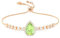 Linawe Green Peridot Crystal Imitation Diamond Bracelet, Rose Gold Chain Rhinestone Charm Bracelets for Women, Birthstone Moissanite Cubic Zirconia Bracelet Set, Prom Wedding Jewellery