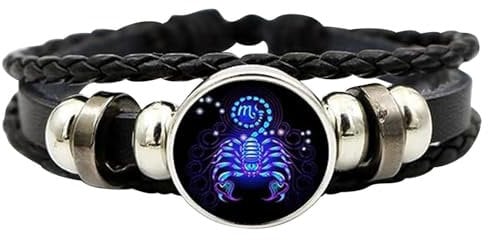 Gleym Multilayer Constellation Leather Zodiac Sign Bracelet