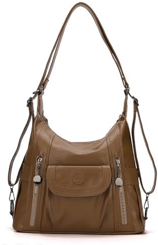 iCozzier Damen Crossbody-Tasche, Leder Schultertasche, Brusttasche, Bauchtasche, Boho-Stil, für Einkaufen und Reisen (Schultertasche3)