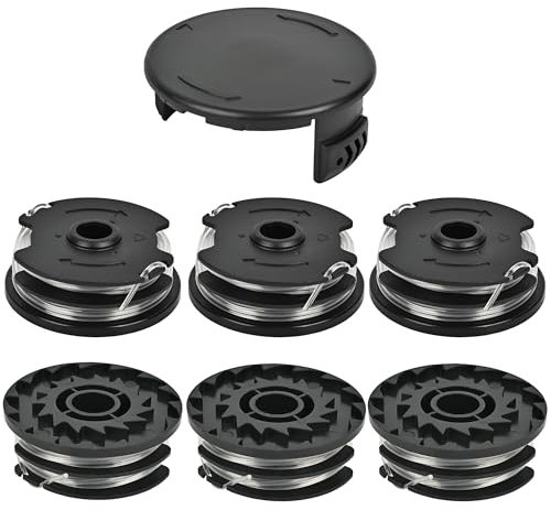 Flaveano Bobina per Decespugliatore Parkside Tagliabordi, 6 Bobine e 1 Coperchio, Filo Tagliaerba