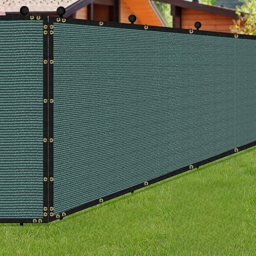 phepetroll 4 x 50FT Privacy Screen Fence Green Heavy Duty Mesh Fencing Shade Net Cover with Reinforced Bindings 100 Straps for Outdoor Chain Link Fence Patio Wall Garden Backyard, Green