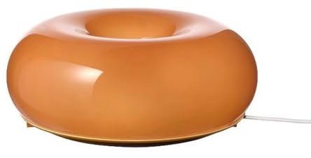 Jadssox Lampe de table en verre orange Lampe d'ambiance Donut Lampe de bureau ronde nordique 12 W Lampes de chevet LED Lampes de table de chevet de bureau Lampes de table de chevet pour salon, salle à