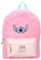 Personalisierter Kindergartenrucksack Disney Stitch mit Name Mädchen - Kleiner Rucksack Plüsch Kinder Freizeitrucksack mit 2 Fächern 33 x 23 x 9 cm