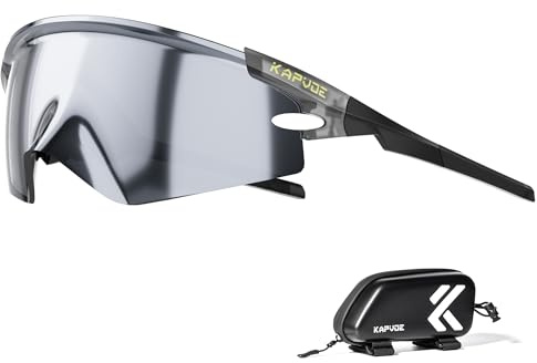 KAPVOE K410 Fahrradbrille UV400 für Herren und Damen, Verstellbare Bügel, TR90 Rahmen, Inklusive Fahrrad-Etui, Radsportbrille für MTB, Rennrad und Outdoor-Sport