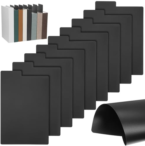 BESTOYARD 20 Stück Teiliges Schwarze Vinyl Buchtrenner mit Beschreibbaren Index Tabs Langlebige Trennwände für Bücher Schallplatten Comic Alben und Fotos Praktische Regalteiler für Flexible