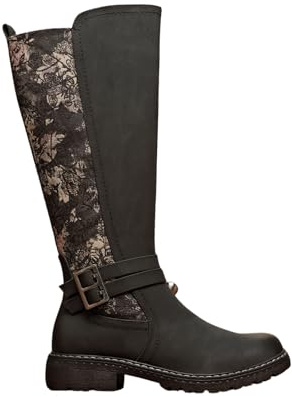 IVACHY Women’s Tall Boots with Buckle & Lace Back – Stylish Knee High Winter Boots with Side Zip, Non-Slip Sole, Comfortable Fashion Boots for Cold Weather