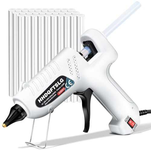Hot Glue Gun Full Size, 60/120W Dual Power Glue Gun with 30PCS Glue Sticks(11 * 150mm), 90S Fast Preheating, Heavy Duty Industrial Hot Melt Glue Gun for Craft,Home Repairs,Arts,DIY