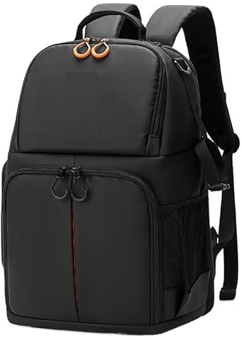Compatible with Canon Sony DSLR Camera Backpack with Tripod Holder Travel Waterproof Photography Bag(9013-Black)