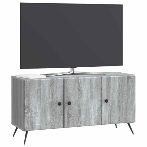 vidaXL TV-Schränk Graues Sonoma 99 x 34,5 x 50 cm Holzwerkstoff, Wohnzimmer, Rechteckiges Mediencenter mit viel Stauraum, Moderner TV-Ständer und Ausstellungsregal
