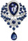 YAZILIND Fashion Lily Flower incrusté de Strass en Alliage Zirconia Pendant Broche Femme Filles Accessoires (Bleu foncé)