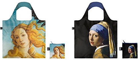 Loqi Bags Wiederverwendbare Einkaufstaschen, 2 Stück, Vermeer und Botticelli