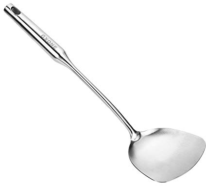 Cuchara ranurada de acero inoxidable 304, espátula giratoria, cuchara sopera cucharón plateado