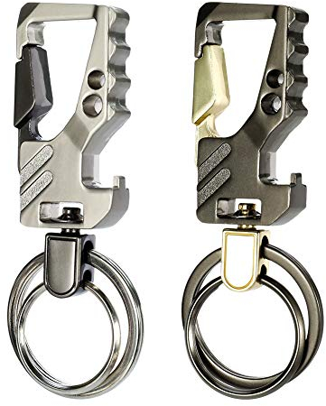 SUSSURRO 2 Pack Schlüsselbund Schlüsselanhänger Karabiner Schlüsselanhänger aus Metall Mini Carabiner Schlüsselbund für Schlüssel Camping Reisen