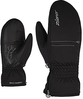 Ziener Damen KYLEENA Ski-Fäustling/Wintersport | wasserdicht, sehr warm, Soft-Shell, Black, 8