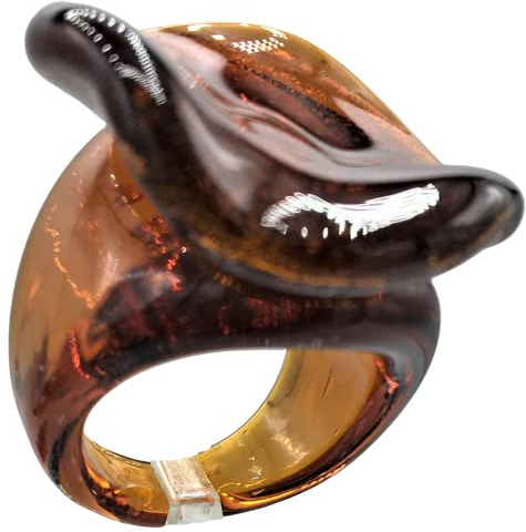 Anillo de cristal de Murano antiguo Murrina Veneciana, Vidrio, Topaz