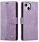 QLTYPRI Case for iPhone 13, Premium Flip Folio PU Leather Wallet Case with Magnetic Closure Card Holder Kickstand Shockproof Protective Phone Cover for iPhone 13 (6.1 inch)- Retro Purple