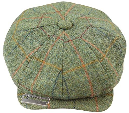 TruClothing.com Herren 8 Bahnen Razor Baker Boy Mütze Wolle Tweed Blinders Schiebermütze - grün-rasierer M