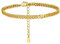 GoldChic Bracelet au Pied Plaque Or Diamant Chaine de Cheville Zircon Blanc Femme Maille Cubaine 3mm 22 cm Reglable Plage Ete Fille Amitié Acier Inoxydable-Doré-Vacance Piscine Mariage Valentin