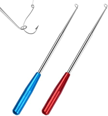 Colexy 2 Stück Angelhaken Entferner, Edelstahl Hakenlöser Angeln, Schnelles Disgorger, Tragbarer Haken-Entferner mit Magnete fur Kleine und große Hackenlöser Fischen - Angelzubehör (17cm)