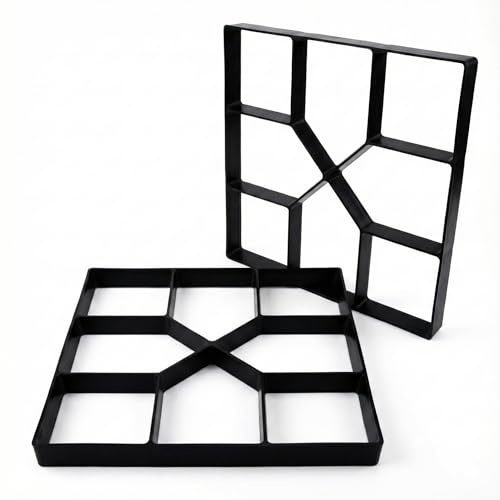 Concrete Paving Mould 2 Pack, 40cm (15.7in) Reusable Garden Path Maker, Paving Slab Mould for Patio Walkway, DIY Stepping Stone Form for Outdoor Landscaping