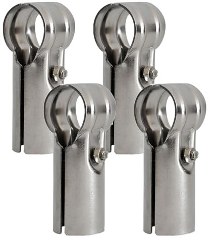 Set di 4 morsetti a T per tubi a T, morsetti per recinzione a catena in acciaio inossidabile, giunti a T per tubi OD da 32mm, bulloni e dadi inclusi