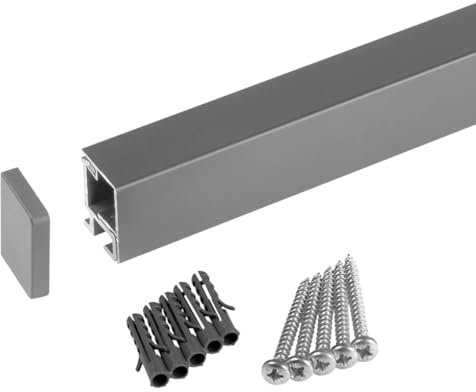 Kesseböhmer Linero style Küchenreling Edelstahloptik 1200 x 22 x 29 mm | Aluminium Relingsystem von SOTECH
