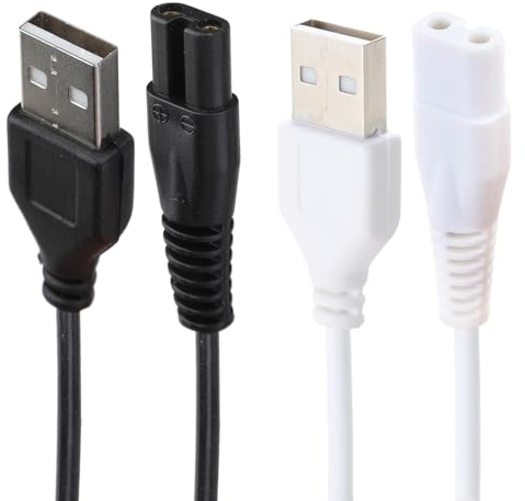 INBOLM 2-Pack Water Flosser Charging Cord - Reliable and Convenient Replacement Charger Cable for FC159 FC1591 FC156 FC256 FC259 Water Flossers, Flashlights, Shavers, and Hair Clippers