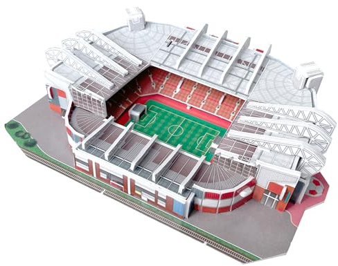 Habarri Mini Old Trafford Stadium Puzzle 3D - 3D Puzzle-Stadion - Kleines 3D Fußballstadion für Kinder und Erwachsene - Mini Fußballstadion Modell - Modellbau - 46 Elemente