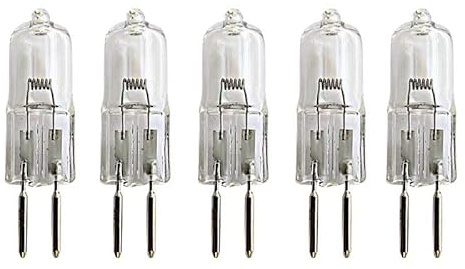 5 Piezas Bombillas Halógenas G5.3 Bombilla Halogena G5.3 50W 24V G5.3 Bombillas Lámpara Cápsula Transparente Regulables Blanco Cálido Para Iluminación Cocina Lámparas Cristal Iluminación De Riel,50W