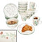 MamboCat Holly Ensemble Service à petit-déjeuner 18 pièces I 6 petites assiettes à petit-déjeuner, bol à céréales et tasses à café pour 6 personnes avec décor gui I Noël