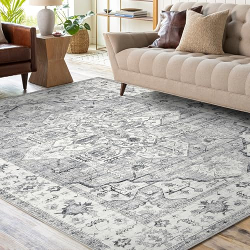 WONGS BEDDING Teppich Wohnzimmer 200x300cm, Teppich Schlafzimmer Vintage Kurzflor Wohnzimmerteppich, Weich Flauschig Waschbarer Teppiche für küche kinderzimmer