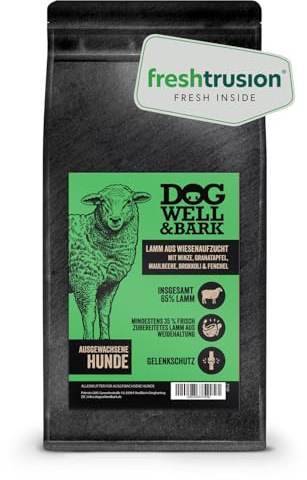 Premium Hundefutter trocken getreidefrei - Alleinfutter mit britischen Lamm 2 kg für ausgewachsene Hunde – aus Wiesenaufzucht mit Minze, Granatapfel, Maulbeere, Brokkoli & Fenchel