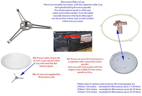 270mm Microwave Turntable Glass Plate with 6 Fixers for Swan, LG Bosch Daewoo, Kenwood Microwave Ovens