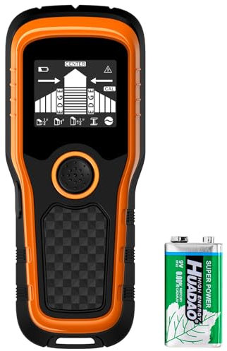 5 en 1 Detector de pernos,Detector de Pared con Pantalla LCD,Escáner de pared buscador de pernos para Detectar Madera, Metal y Líneas Eléctricas, Detector Cables y Tuberias