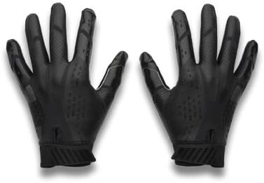 Under Armour Men's Blur Football Gloves, (001) Black/Black/Metallic Gun Metal, Medium