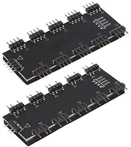 ASHATA 10-Kanal RGB Hub, Computer Lüfter RGB Hub, PC MOD Motherboard RGB Lüfter Verlängerungskabel, RGB LED Splitter Hub, Geeignet für PC Desktop Computer Motherboard(5V 3-Pin)